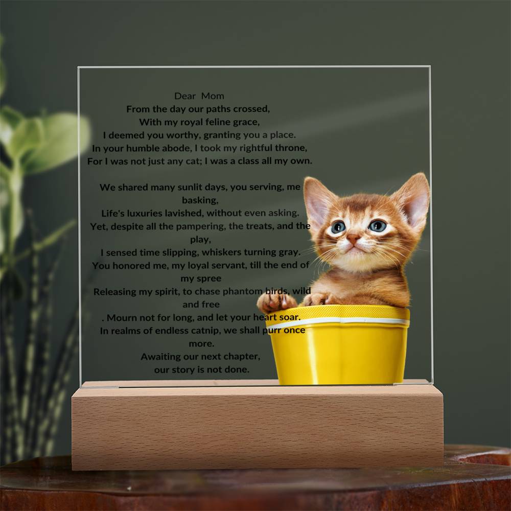 Memorial Cat Acrylic Plaque