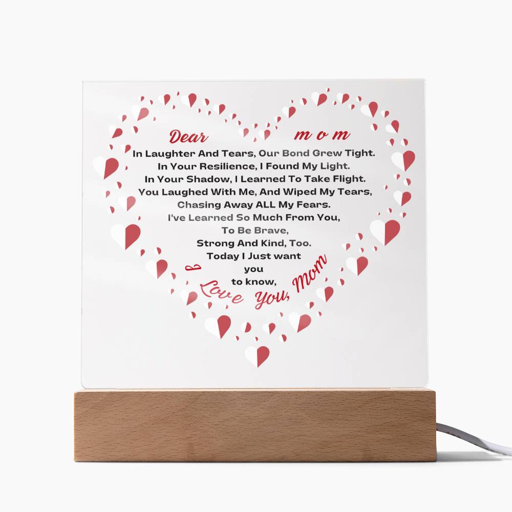 Our Bond-Acrylic LED Square Plaque-For Mom