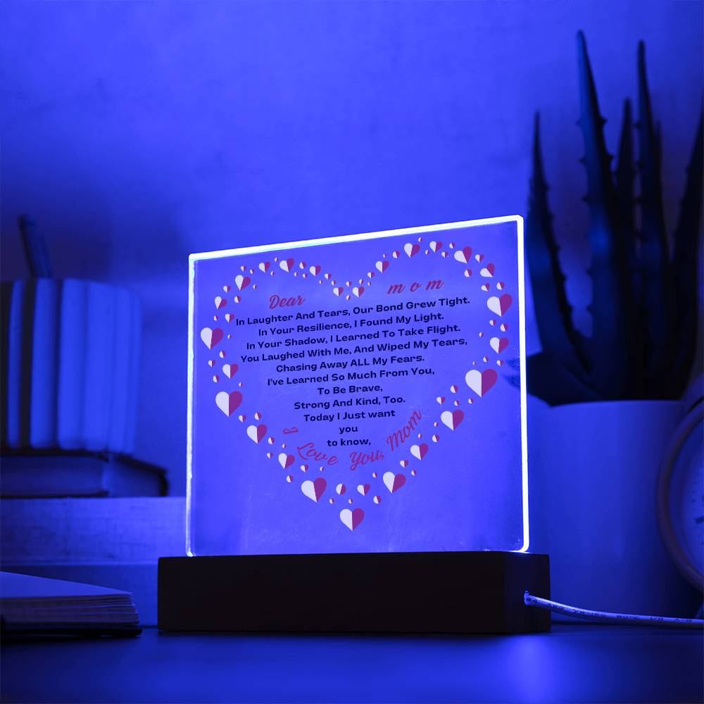 Our Bond-Acrylic LED Square Plaque-For Mom