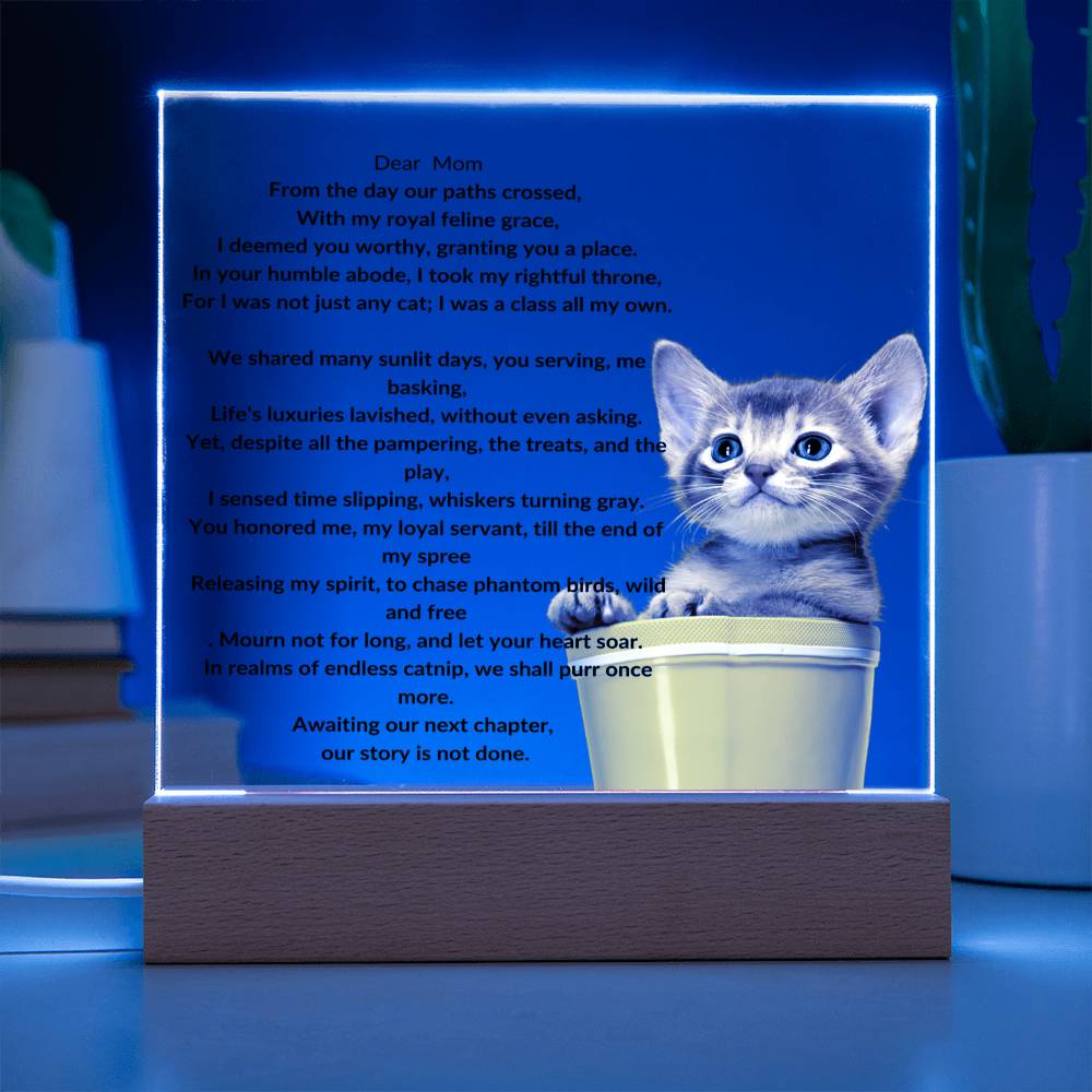 Memorial Cat Acrylic Plaque