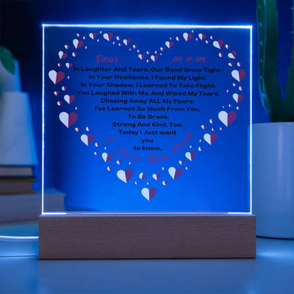 Our Bond-Acrylic LED Square Plaque-For Mom