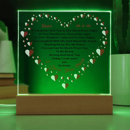 Our Bond-Acrylic LED Square Plaque-For Mom