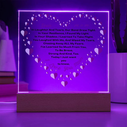 Our Bond-Acrylic LED Square Plaque-For Mom