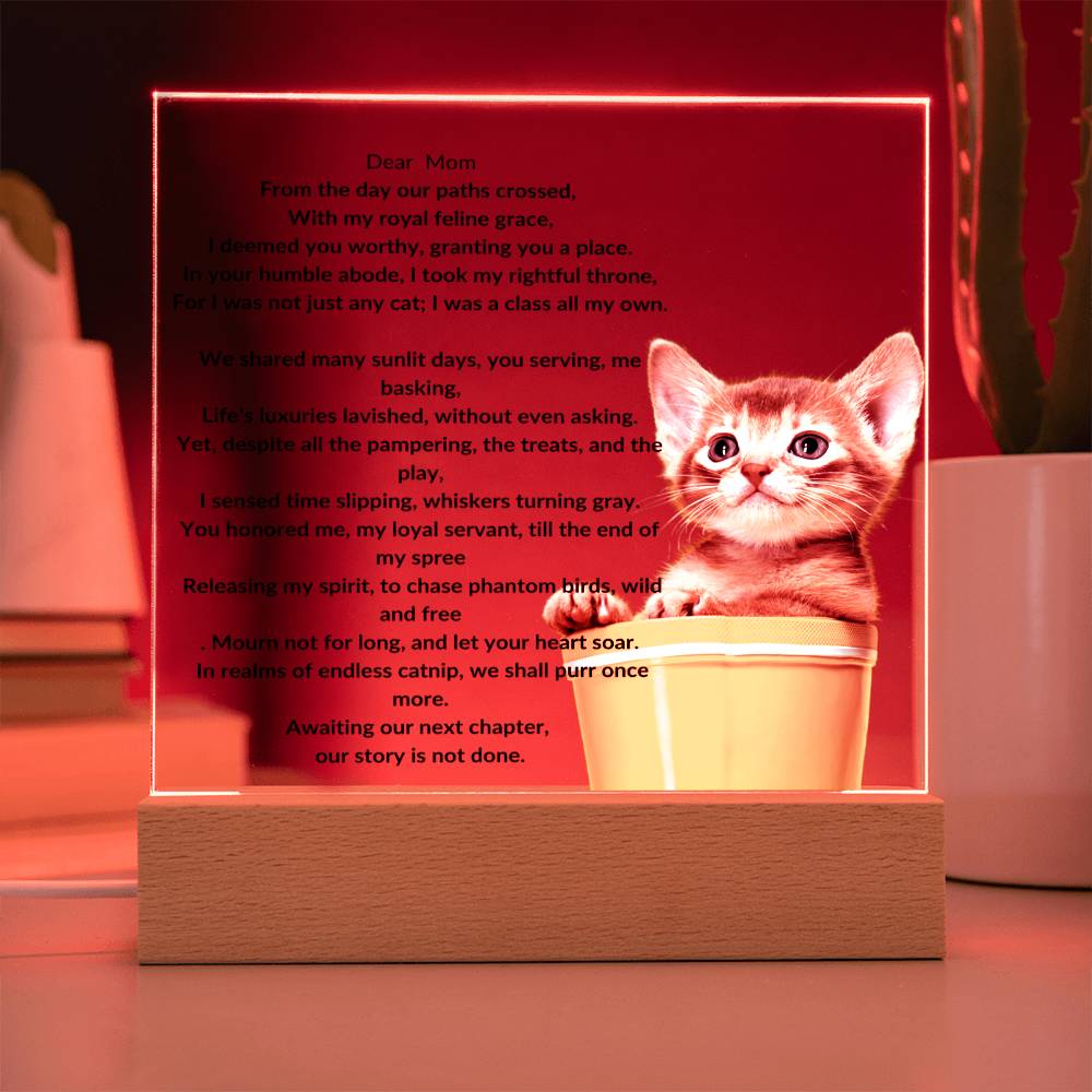 Memorial Cat Acrylic Plaque