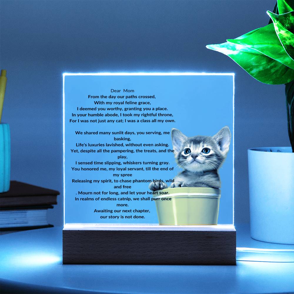 Memorial Cat Acrylic Plaque