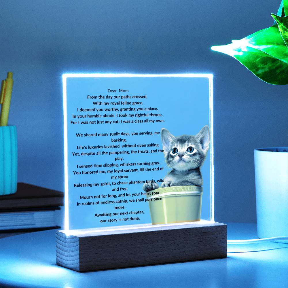 Memorial Cat Acrylic Plaque