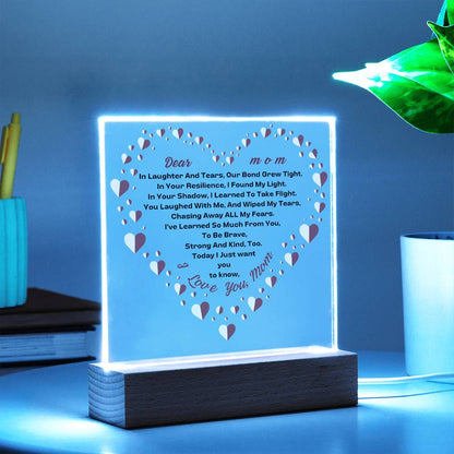 Our Bond-Acrylic LED Square Plaque-For Mom