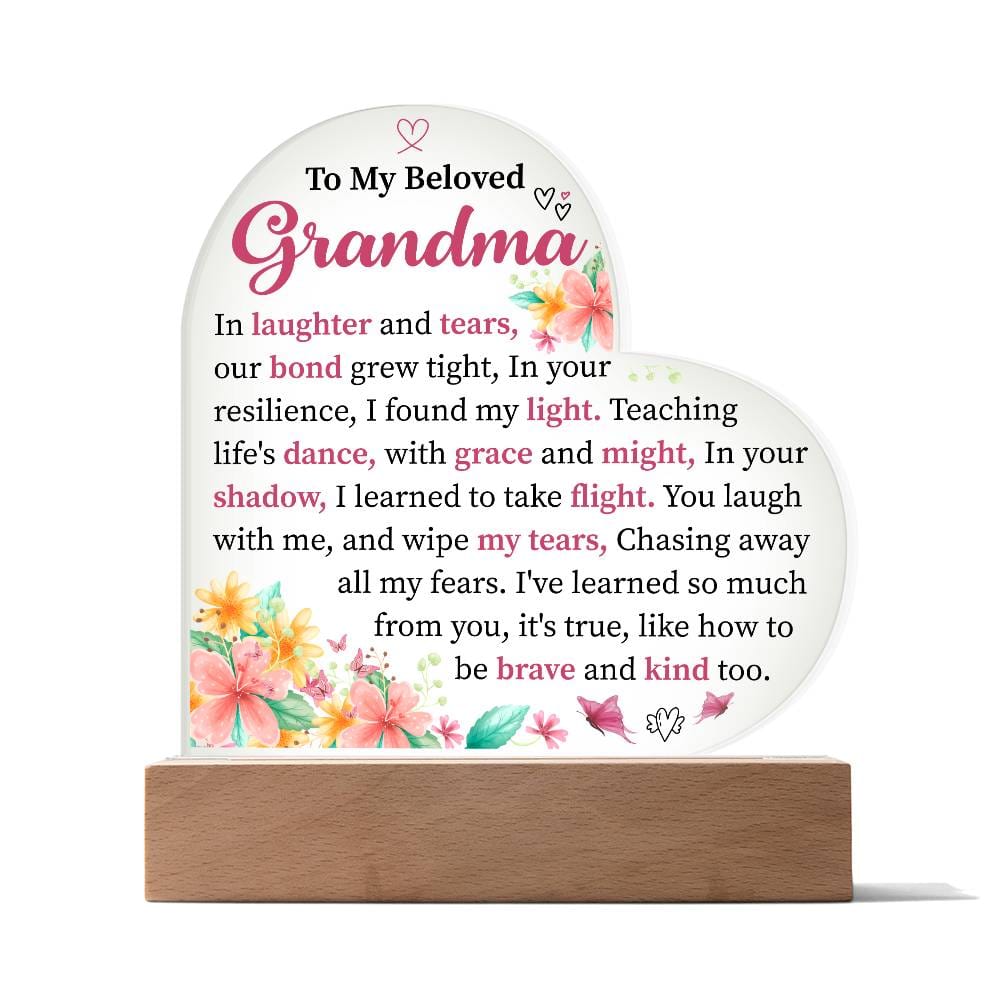 To My Beloved  Grandma- GlowHeart Radiance LED Lamp