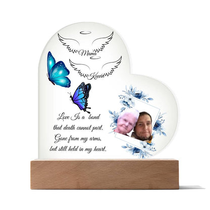 Forever In My Heart Memorial LED Acrylic Heart Plaque.