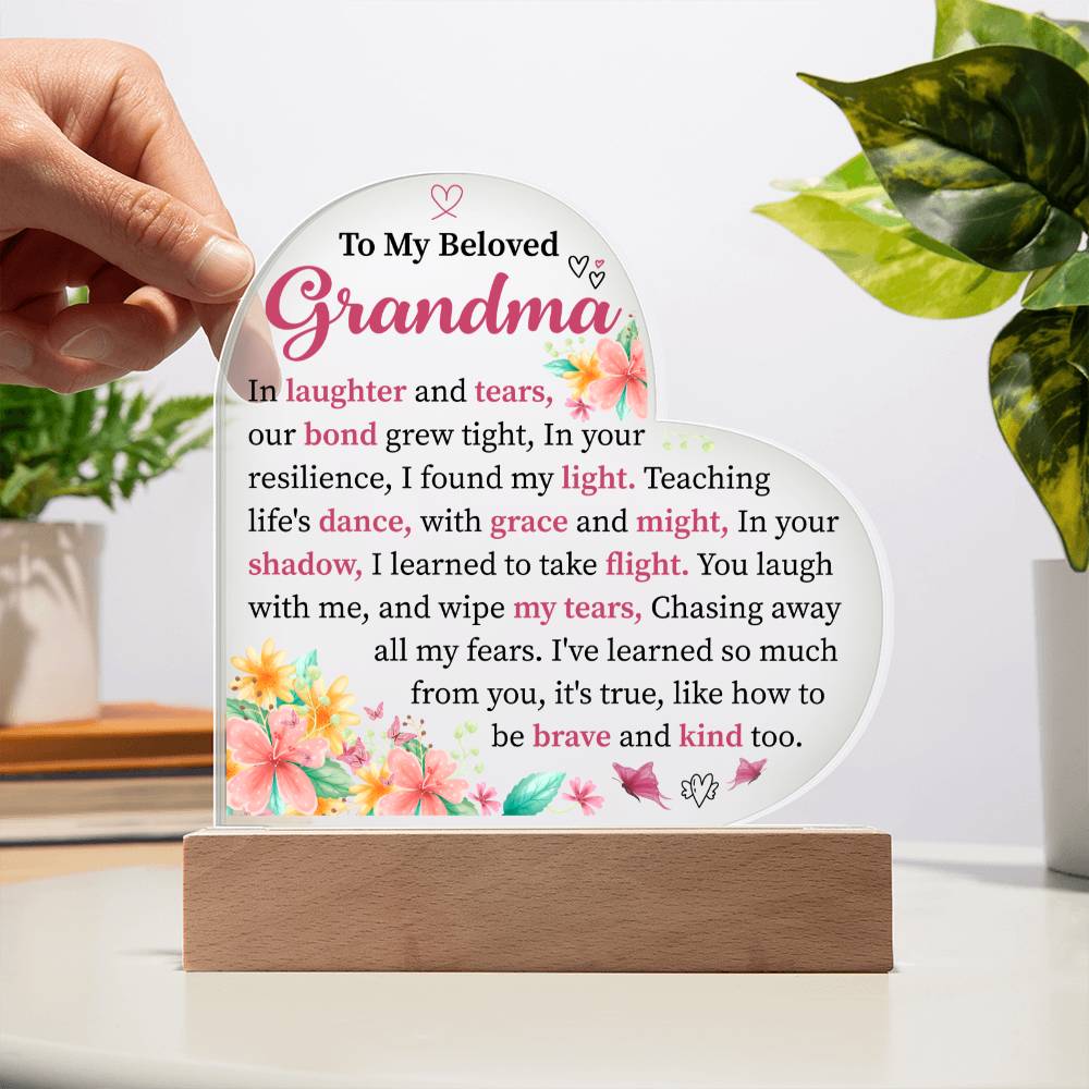 To My Beloved  Grandma- GlowHeart Radiance LED Lamp