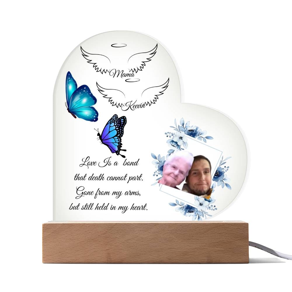 Forever In My Heart Memorial LED Acrylic Heart Plaque.