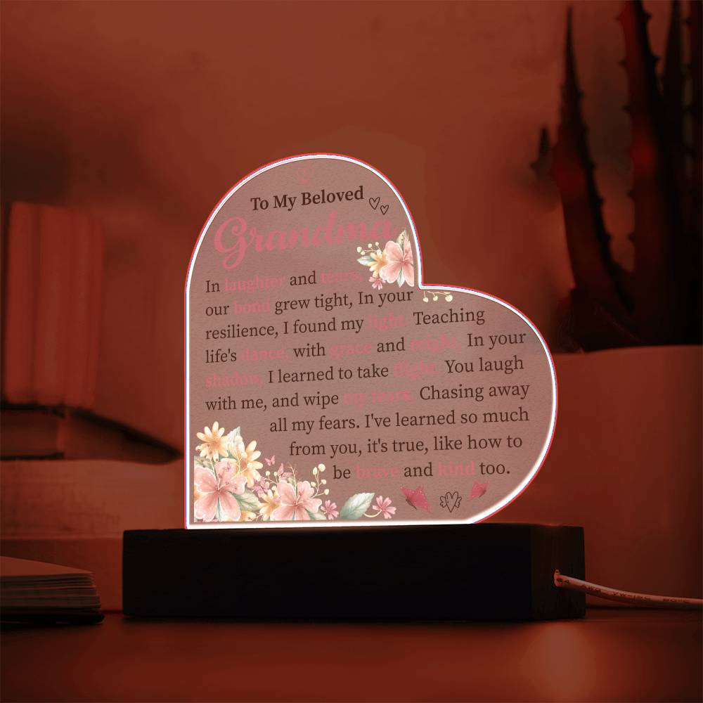 To My Beloved  Grandma- GlowHeart Radiance LED Lamp