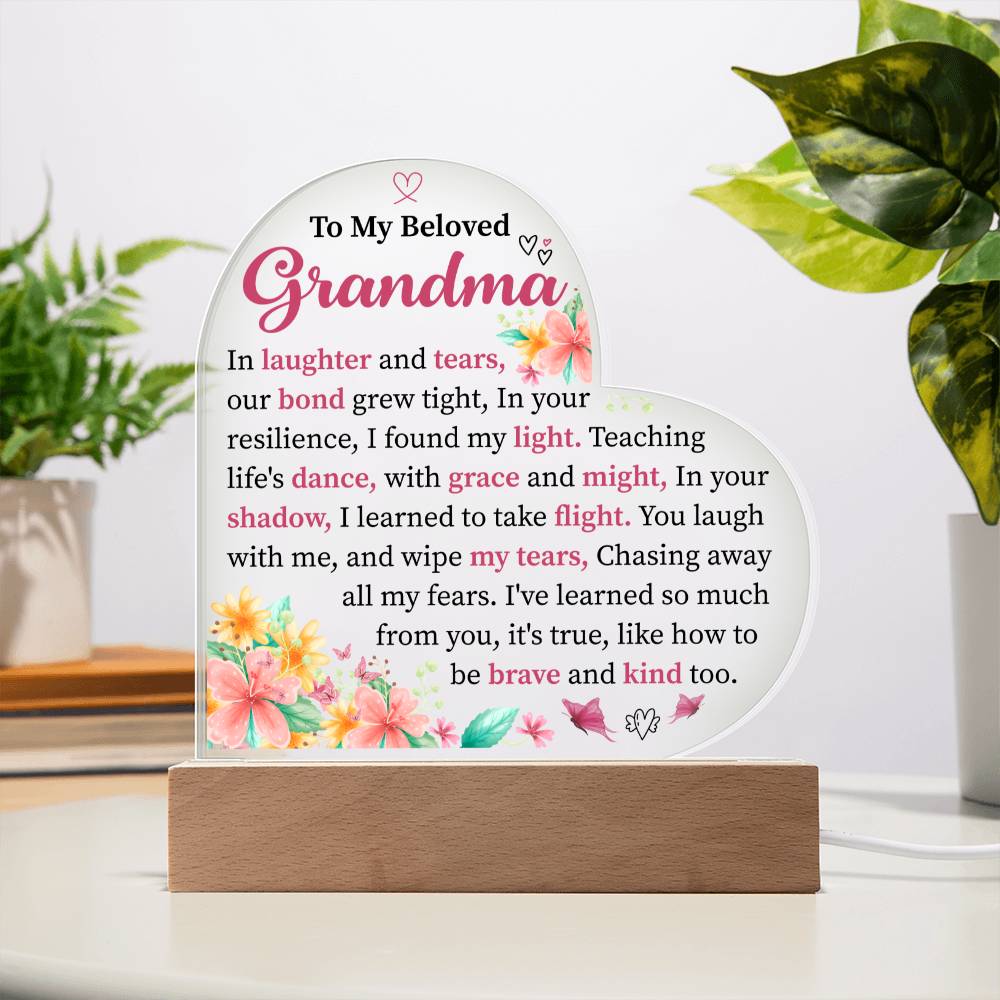 To My Beloved  Grandma- GlowHeart Radiance LED Lamp