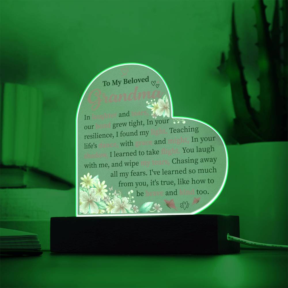 To My Beloved  Grandma- GlowHeart Radiance LED Lamp