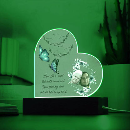 Forever In My Heart Memorial LED Acrylic Heart Plaque.