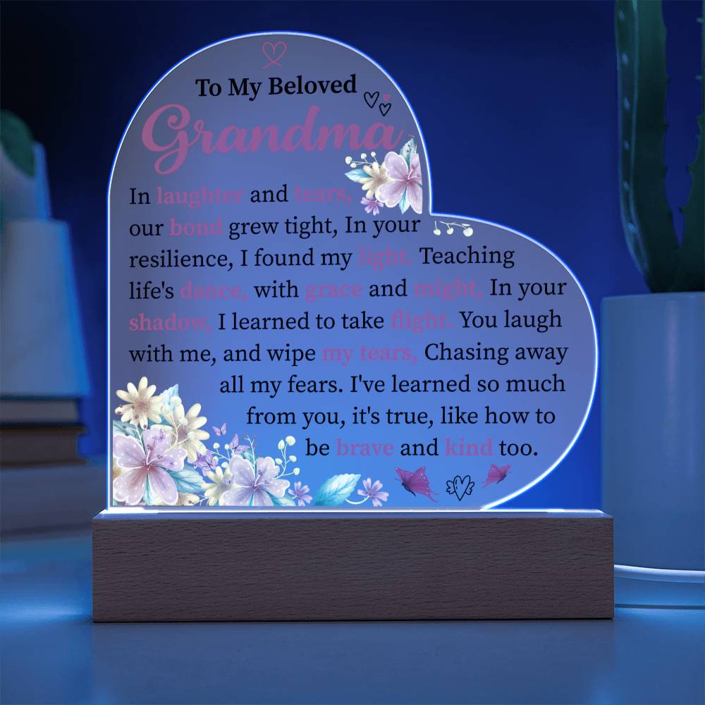 To My Beloved  Grandma- GlowHeart Radiance LED Lamp