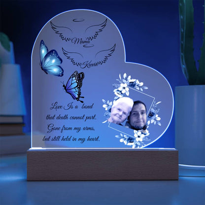 Forever In My Heart Memorial LED Acrylic Heart Plaque.