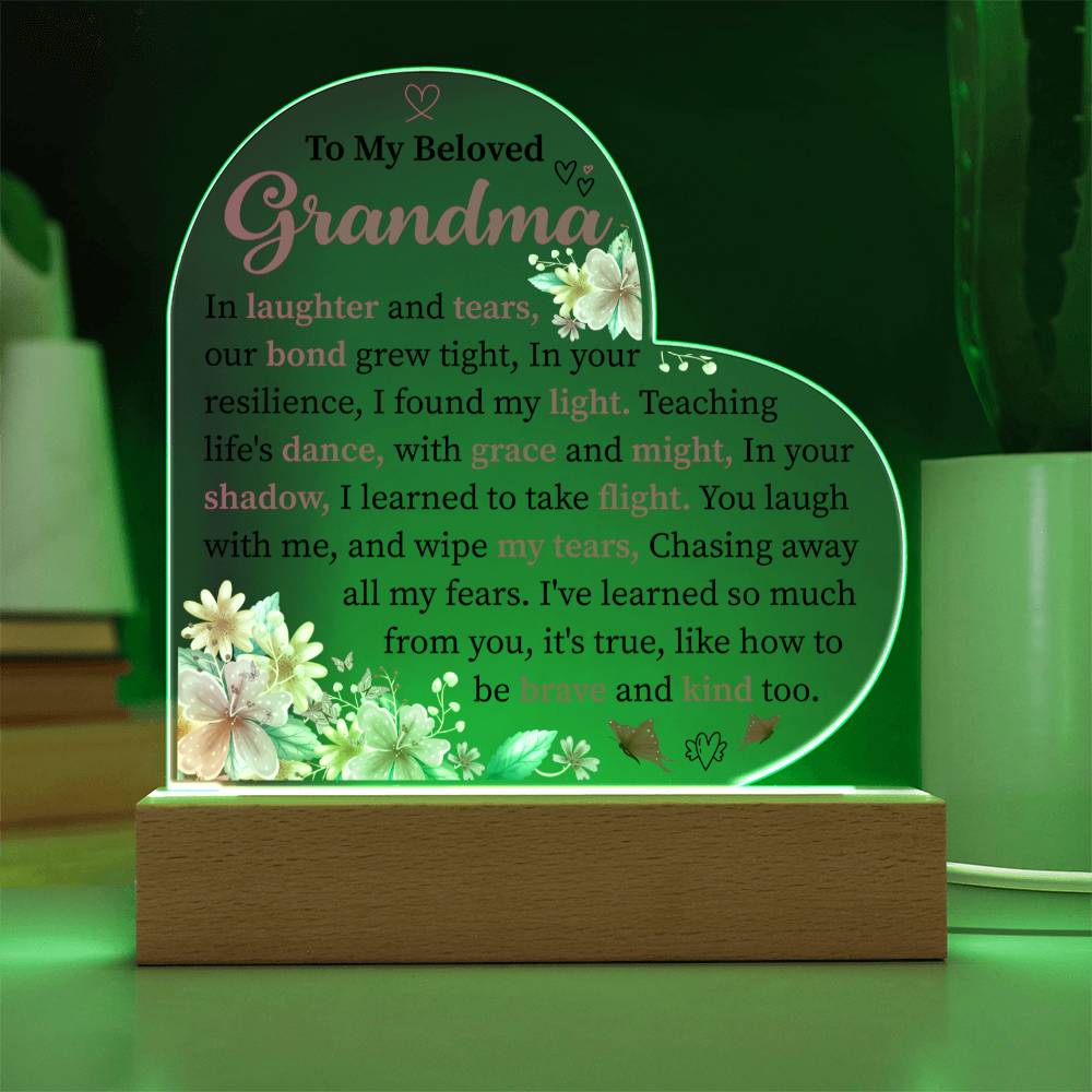 To My Beloved  Grandma- GlowHeart Radiance LED Lamp