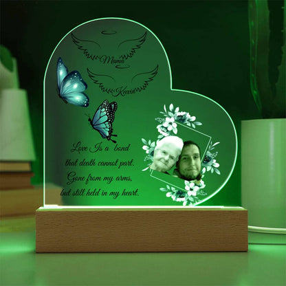 Forever In My Heart Memorial LED Acrylic Heart Plaque.