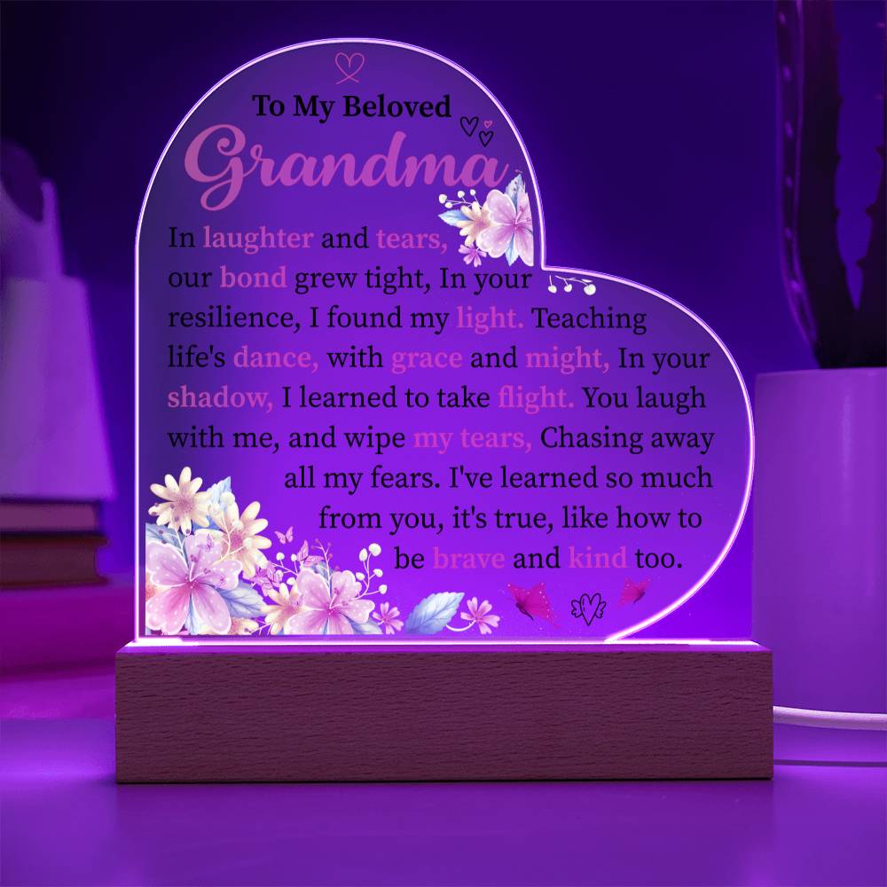 To My Beloved  Grandma- GlowHeart Radiance LED Lamp