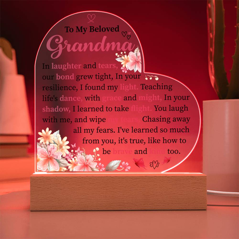 To My Beloved  Grandma- GlowHeart Radiance LED Lamp