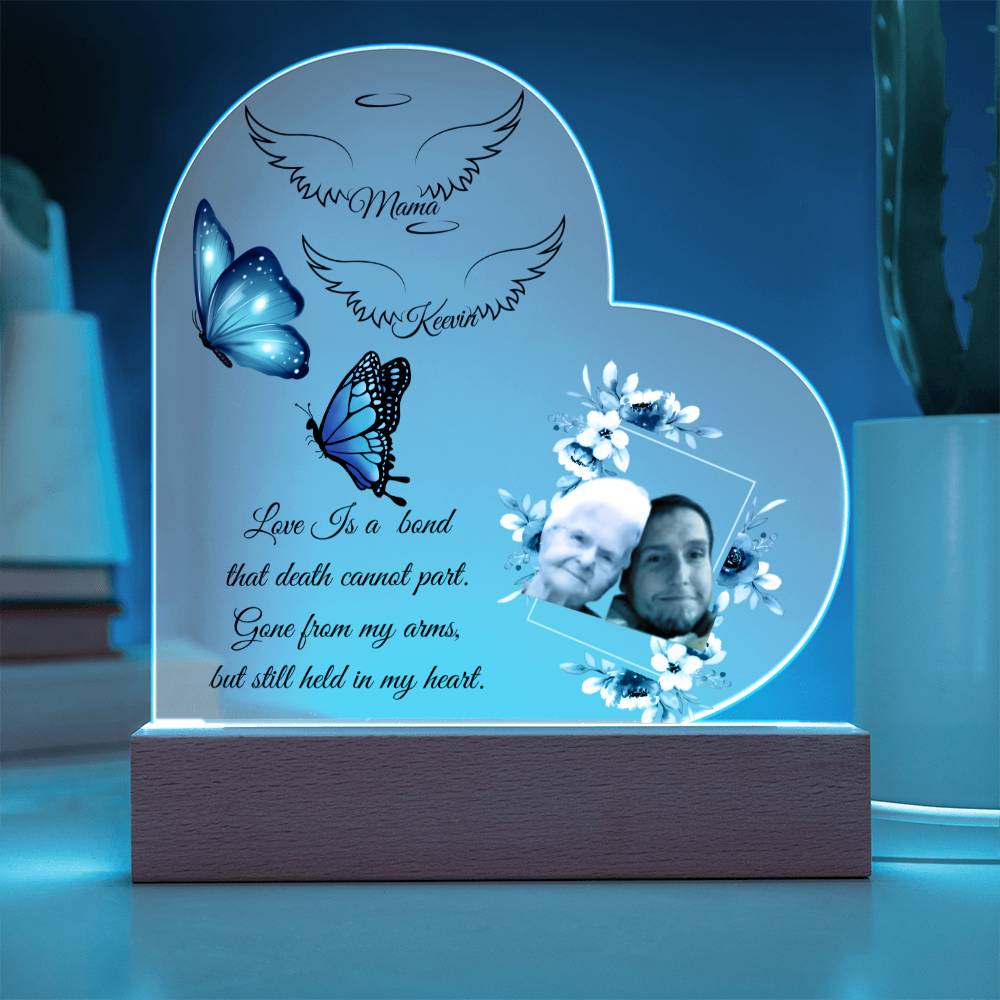 Forever In My Heart Memorial LED Acrylic Heart Plaque.