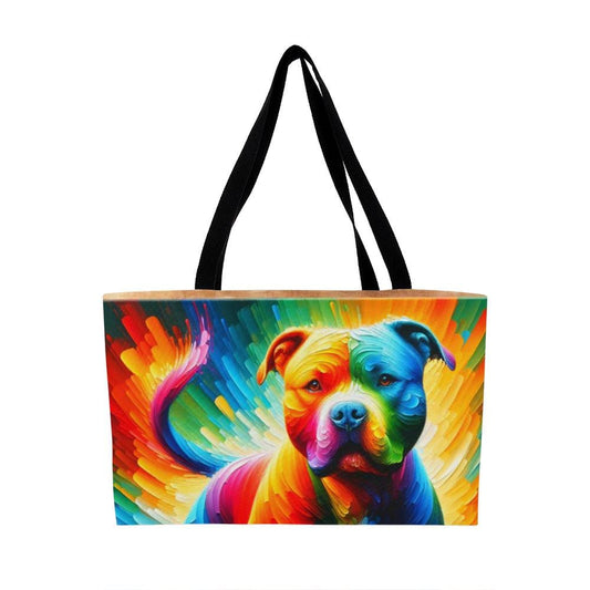 Rainbow Pitbull Weekender Tote Bag