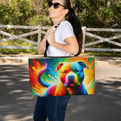 Rainbow Pitbull Weekender Tote Bag