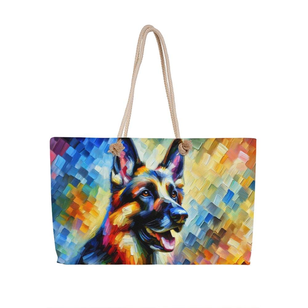 Rainbow German Shepherd  Weekender Tote Bag