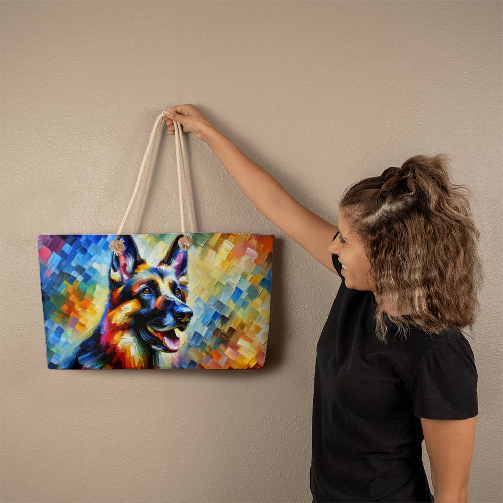 Rainbow German Shepherd  Weekender Tote Bag