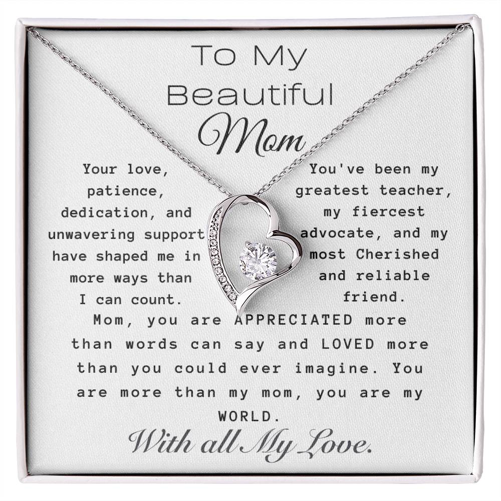 Forever Love Necklace For Mom, You Are My World