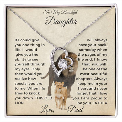 To My Daughter Forever Love Necklace-Lion and Cub-