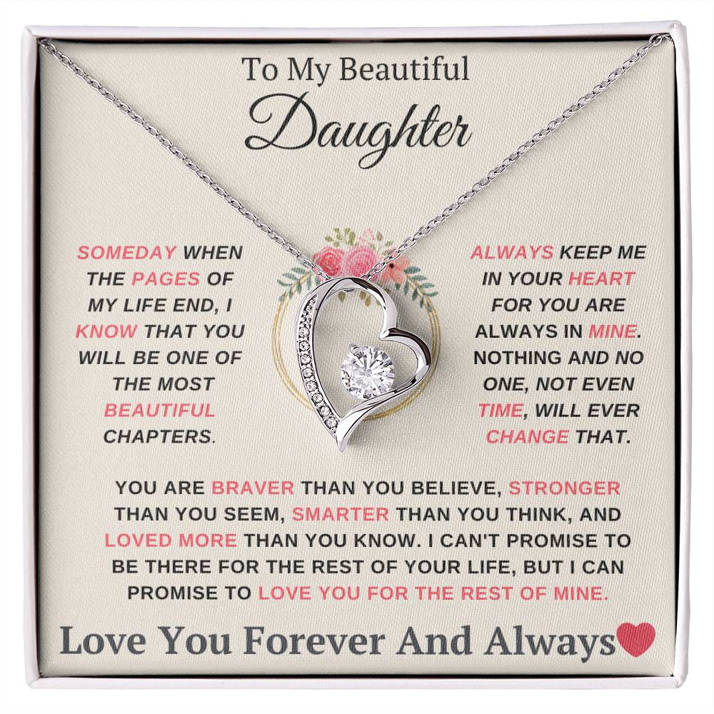 To My Daughter You are My Most Beautiful Chapter- Endless Love Necklace