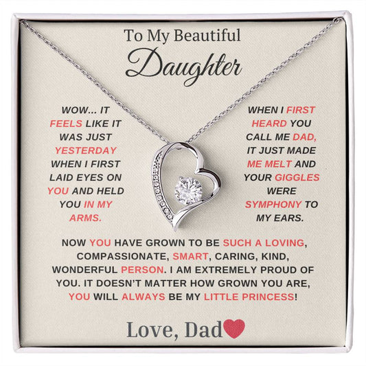 Gift for Daughter- You are my Little Princess! Endless Love Necklace