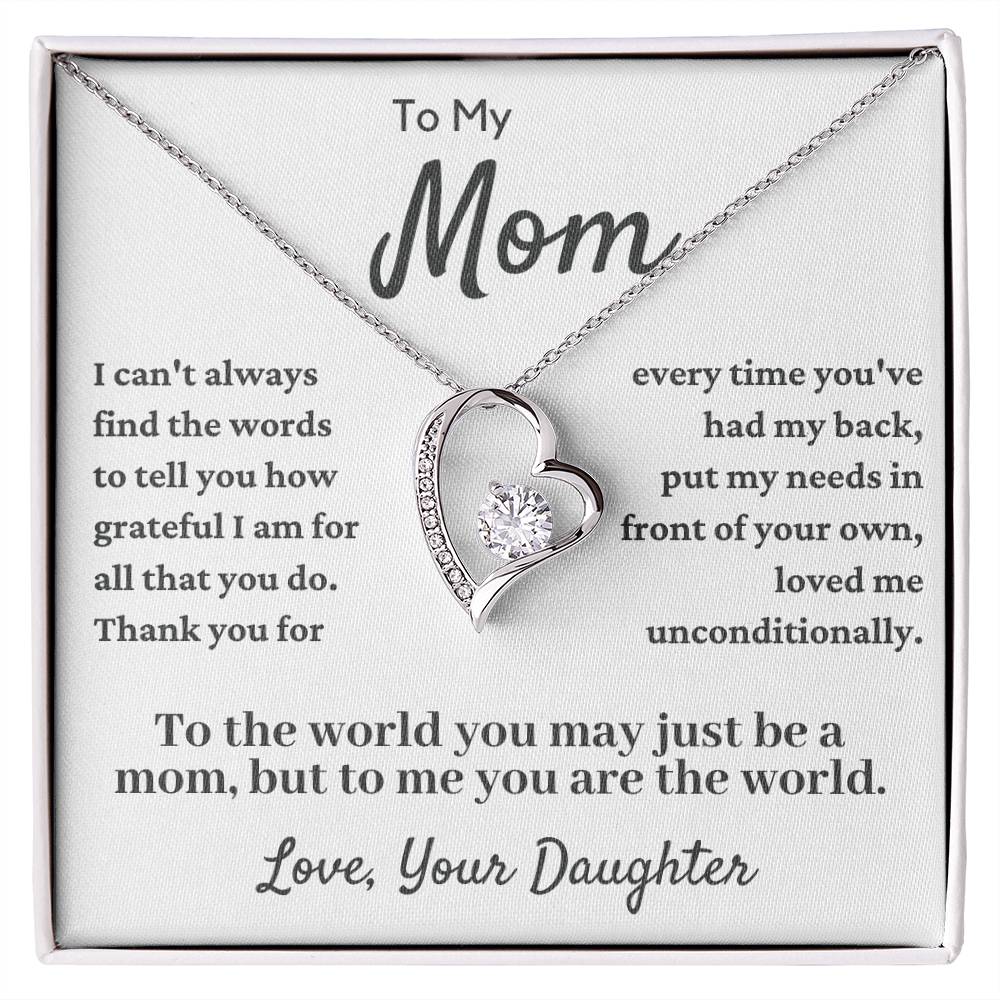 To My Mom From Daughter-Forever Love Necklace