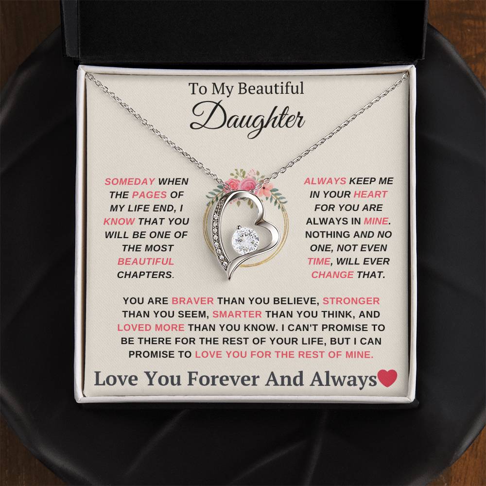 To My Daughter You are My Most Beautiful Chapter- Endless Love Necklace