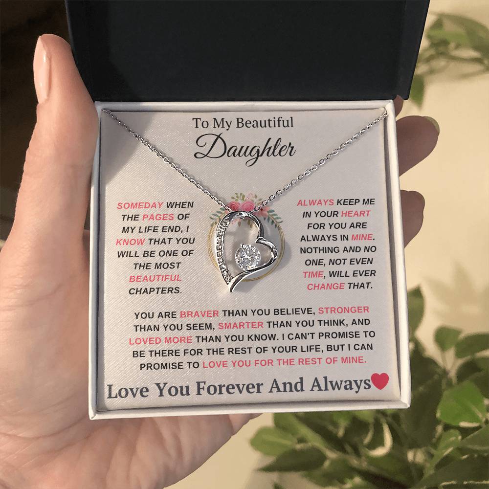 To My Daughter You are My Most Beautiful Chapter- Endless Love Necklace