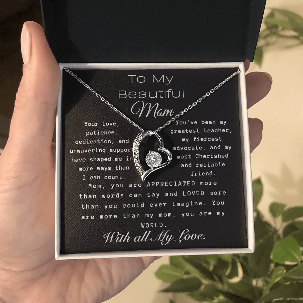 Forever Love Necklace For Mom-My World