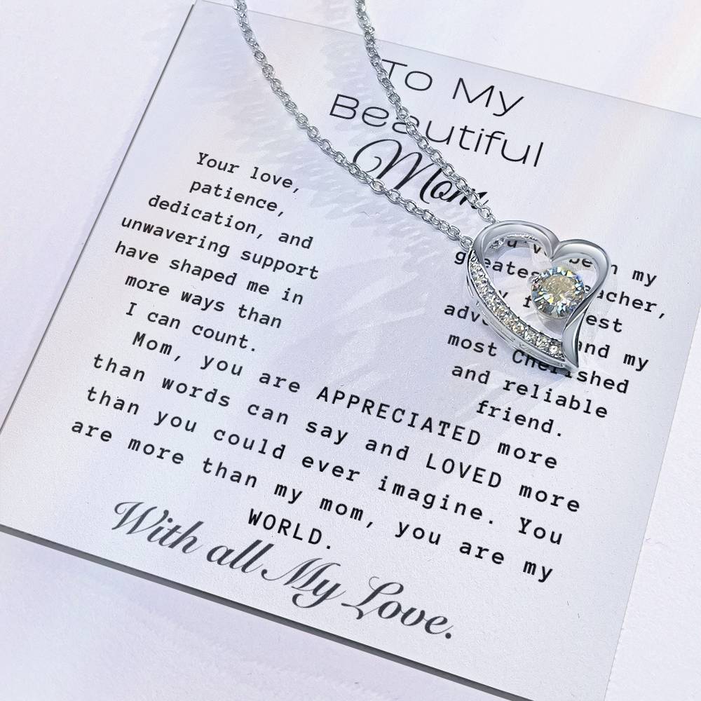 Forever Love Necklace For Mom, You Are My World