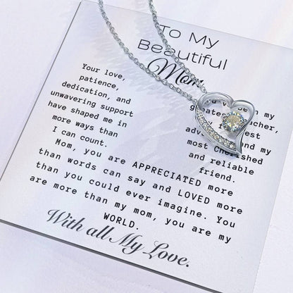 Forever Love Necklace For Mom, You Are My World