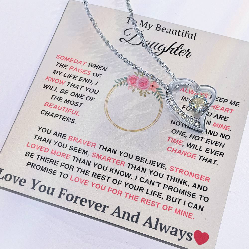 To My Daughter You are My Most Beautiful Chapter- Endless Love Necklace