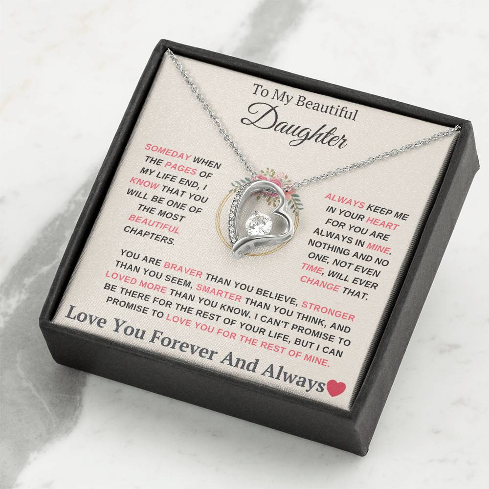 To My Daughter You are My Most Beautiful Chapter- Endless Love Necklace