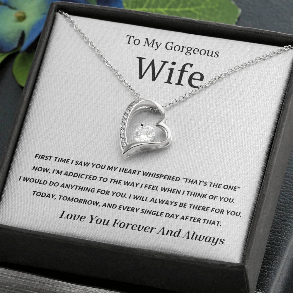 To My Wife - The First Time I Saw You My Heart Whispered That's the One- Endless Love Necklace