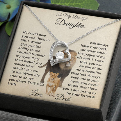 To My Daughter Forever Love Necklace-Lion and Cub-