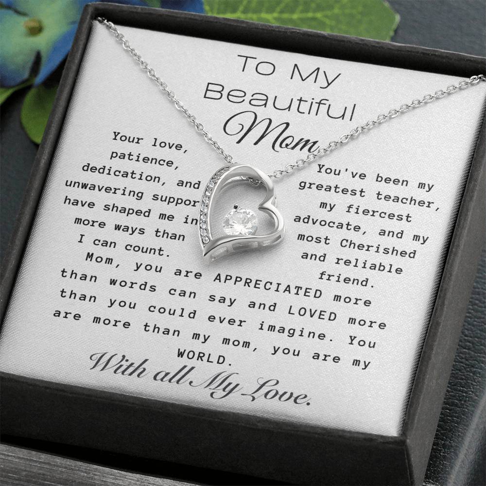 Forever Love Necklace For Mom, You Are My World