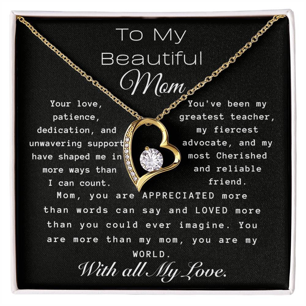 Forever Love Necklace For Mom-My World