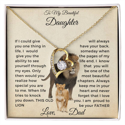 To My Daughter Forever Love Necklace-Lion and Cub-