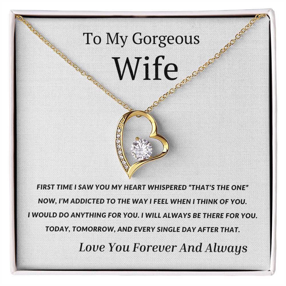 To My Wife - The First Time I Saw You My Heart Whispered That's the One- Endless Love Necklace