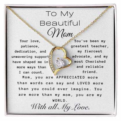 Forever Love Necklace For Mom, You Are My World