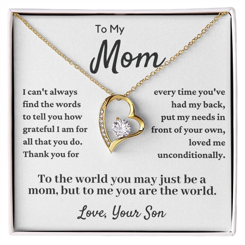 To My Mom From Son-Forever Love Necklace